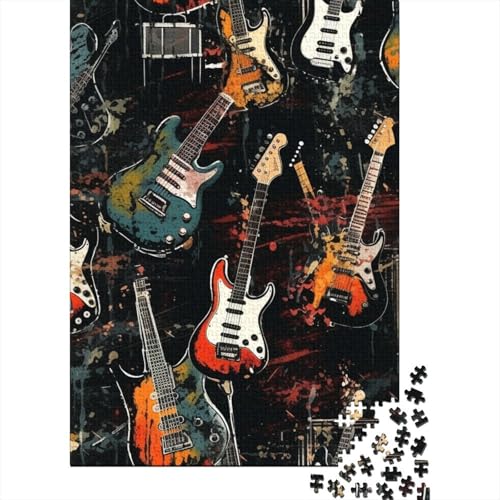 Gitarre Puzzle 1000-teilige Schwer Puzzle Spielzeug Lernspiel Impossible Herausforderung Spielzeug Für Erwachsene Und Kinder Ab 14 Jahren 1000pcs (75x50cm) von GQLIDDAOE