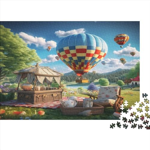 Heißluftballon 1000 Stück Puzzles Für Erwachsene Teenager Stress Abbauen Familien-Puzzlespiel 1000-teiliges Puzzle Kinder Lernspiel Spielzeug Geschenk Puzzel 1000pcs (75x50cm) von GQLIDDAOE