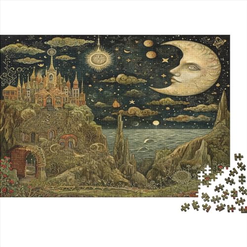 Nachtansicht 1000 Stück Puzzles Für Erwachsene Teenager Stress Abbauen Familien-Puzzlespiel 1000-teiliges Puzzle Kinder Lernspiel Spielzeug Geschenk Puzzel 1000pcs (75x50cm) von GQLIDDAOE