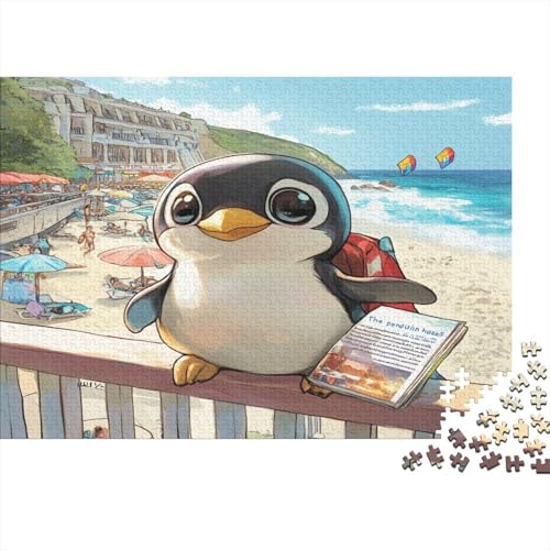 Pinguin 1000 Stück Puzzles Für Erwachsene Teenager Stress Abbauen Familien-Puzzlespiel Mit Poster in 1000-teiliges Puzzle Kinder Lernspiel Spielzeug Geschenk Puzzel 1000pcs (75x50cm) von GQLIDDAOE