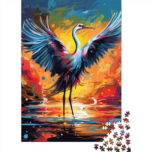 Red-Crowned Crane Puzzles 1000 Teile Schwer Puzzle Spielzeug Pädagogisches Spiel Impossible Herausforderung Spielzeug Für Erwachsene Und Kinder Ab 14 Jahren 1000pcs (75x50cm) von GQLIDDAOE