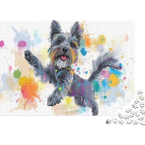 Schnauzer Puzzlespiel 1000 Teile Puzzle Für Erwachsene Und Kinder Ab 14 Jahren, Erwachsenen Puzzlespiel Puzzel 1000pcs (75x50cm) von GQLIDDAOE