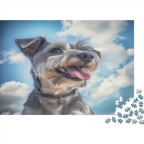 Schnauzer Puzzlespiel 1000 Teile Puzzle Für Erwachsene Und Kinder Ab 14 Jahren, Puzzle-Motiv Erwachsenen Puzzlespiel Puzzel 1000pcs (75x50cm) von GQLIDDAOE