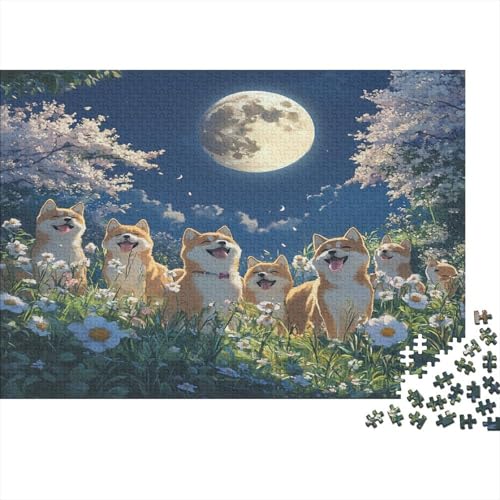 Shiba Inu Puzzlespiel 1000 Teile Puzzle Für Erwachsene Und Kinder Ab 14 Jahren, Puzzle-Motiv Erwachsenen Puzzlespiel Puzzel 1000pcs (75x50cm) von GQLIDDAOE