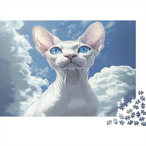 Sphinx Katze 1000 Stück Puzzles Für Erwachsene Teenager Stress Abbauen Familien-Puzzlespiel Mit Poster in 1000-teiliges Puzzle Kinder Lernspiel Spielzeug Geschenk Puzzel 1000pcs (75x50cm) von GQLIDDAOE