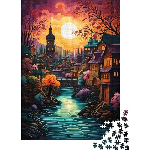 Stadtlandschaft Puzzles 1000-teilige Schwer Puzzle Spielzeug Lernspiel Impossible Herausforderungsspielzeug Für Erwachsene Und Kinder in Bewährter 1000pcs (75x50cm) von GQLIDDAOE