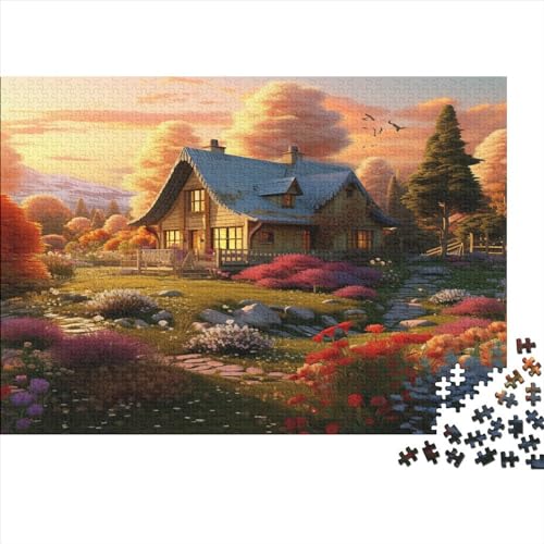 Süße Landschaft Puzzle 1000 Teile Puzzles Für Erwachsene Lernspiel Herausforderungsspielzeug 1000-teilige Puzzlespiel Für Erwachsene Kinder Puzzel 1000pcs (75x50cm) von GQLIDDAOE