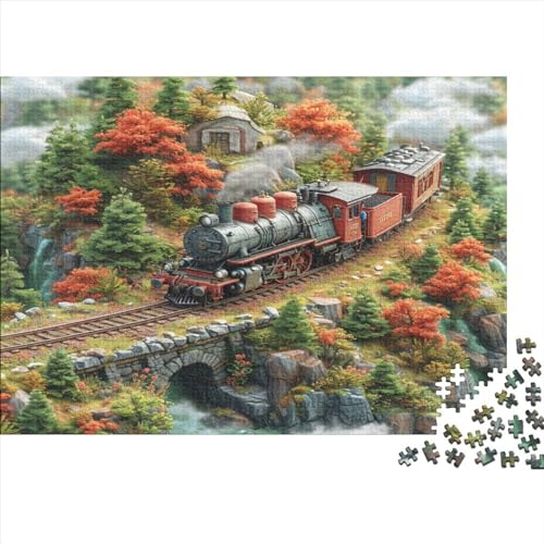 Traumzug 1000 Stück Puzzles Für Erwachsene Teenager Stress Abbauen Familien-Puzzlespiel 1000-teiliges Puzzle Kinder Lernspiel Spielzeug Geschenk Puzzel 1000pcs (75x50cm) von GQLIDDAOE