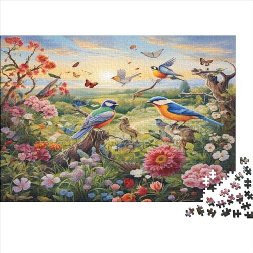 Vögel und Blumen Puzzle 1000 Teile Puzzles Für Erwachsene Lernspiel Herausforderungsspielzeug 1000-teilige Puzzlespiel Für Erwachsene Kinder Puzzel 1000pcs (75x50cm) von GQLIDDAOE