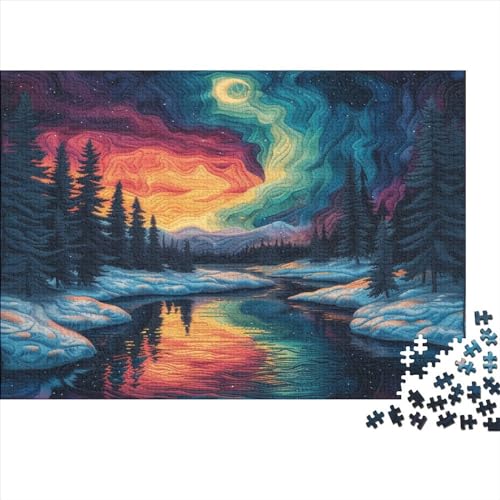 Winter Schneeszene Puzzle 1000 Teile Puzzles Für Erwachsene Lernspiel Herausforderungsspielzeug 1000-teilige Puzzlespiel Für Erwachsene Kinder Puzzel 1000pcs (75x50cm) von GQLIDDAOE
