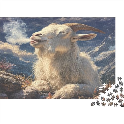 Ziege 1000 Stück Puzzles Für Erwachsene Teenager Stress Abbauen Familien-Puzzlespiel 1000-teiliges Puzzle Kinder Lernspiel Spielzeug Geschenk Puzzel 1000pcs (75x50cm) von GQLIDDAOE