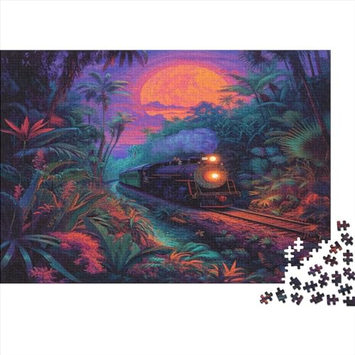Zug Sternennacht Puzzle 1000 Teile Puzzles Für Erwachsene Lernspiel Herausforderungsspielzeug 1000-teilige Puzzlespiel Für Erwachsene Kinder Puzzel 1000pcs (75x50cm) von GQLIDDAOE