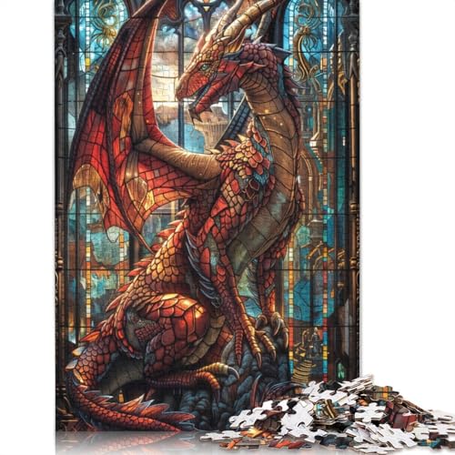 1000 Teile, Puzzle mit beflecktem Schatzdrachen, Schwierigkeitsgrad, Lernspiele, Spielzeug, 1000 Stück (75 x 50 cm) von GQmoney