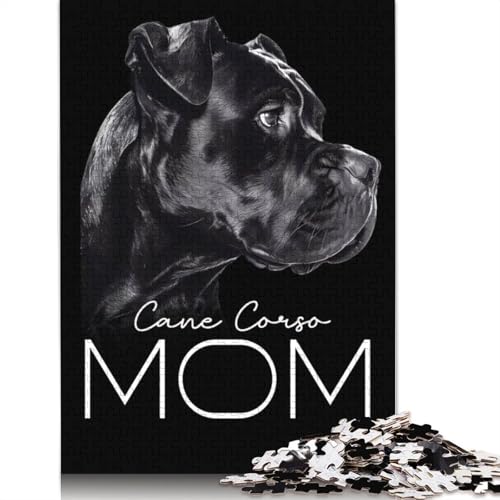 1000 Teile „Cane Corso Mom“-Puzzle, Schwierigkeitsgrad für Erwachsene, Lernspielzeug, Spiele, 1000 Teile (75 x 50 cm) von GQmoney