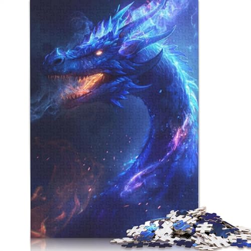 1000 Teile „Neon Dragon Art Puzzle“ Schwierigkeitsgrad Puzzle Lernspiel Spielzeug 1000 Stück (75x50cm) von GQmoney