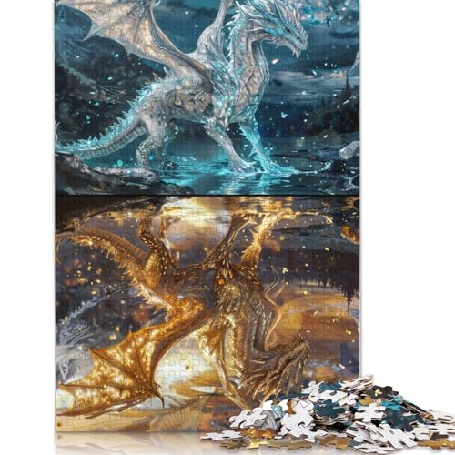 1000 Teile „Umgedrehte Drachen“ für Erwachsene, schwierige Holzpuzzles für Teenager, Geschenke, Heimdekoration, Puzzlespielzeug, 1000 Teile (75 x 50 cm) von GQmoney