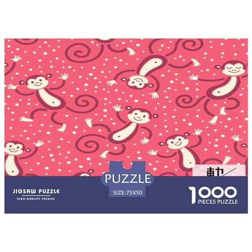 1000 Teile AFFE Rosa Puzzle Erwachsene Teenager Kinder Puzzle Großes Puzzle Spielzeug Geschenk Pädagogisch Intellektuell Dekomprimierend Spaß Familienspiel 1000 Teile (75x50cm) von GQmoney