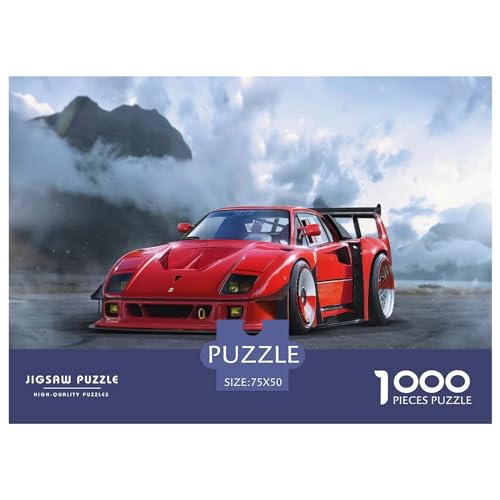 1000 Teile Automobil-Puzzle, kreative rechteckige Puzzles für Erwachsene und Kinder, große Puzzles für Familien-Lernspiel 1000 Teile (75 x 50 cm) von GQmoney