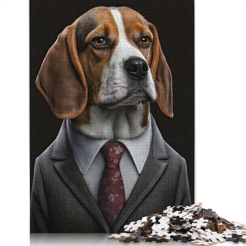 1000 Teile Beagle im Herrenanzug Puzzle Schwierigkeitsgrad Puzzle Lernspiele Spielzeug 1000 Teile (75 x 50 cm) von GQmoney