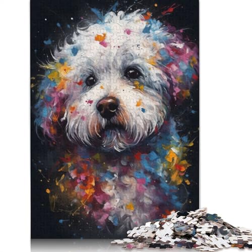 1000 Teile Bichon Frise Malpuzzle Schwierigkeitsgrad Puzzles Lernspiele Spielzeug 1000 Stück (38 x 26 cm) von GQmoney