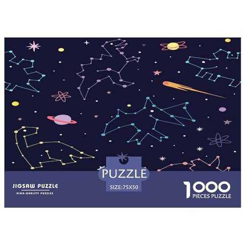 1000 Teile Dinosaurier-Puzzle mit gepunkteten Linien für Erwachsene und Kinder, kreatives rechteckiges Puzzle, Holzpuzzle, lustiges Lernspielzeug, 1000 Teile (75 x 50 cm) von GQmoney
