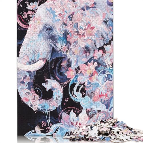 1000 Teile Elefanten-Puzzles für Erwachsene, Puzzle, Puzzles für Erwachsene, Lernspiele, DIY-Spielzeug, 1000 Teile (75 x 50 cm) von GQmoney
