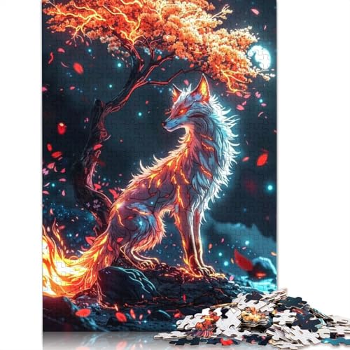 1000 Teile Fee Kitsune Fuchsgeist Puzzle Puzzle Schwierigkeitsgrad Puzzle Lernspiel Spielzeug 1000 Stück (38x26cm) von GQmoney
