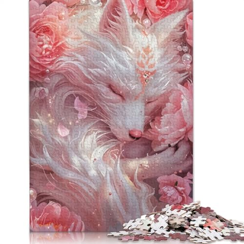 1000 Teile Fuchs Sakura Japan Kitsune Puzzles Puzzle Schwierigkeitsgrad Puzzle Lernspiele Spielzeug 1000 Stück (38x26cm) von GQmoney