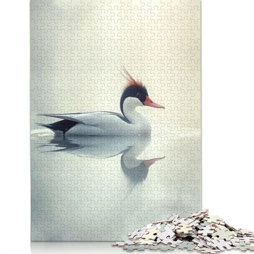 1000 Teile Gänsesägerente auf dem Wasser Puzzle Schwierigkeitsgrad Puzzle Puzzle Lernspiele Spielzeug 1000 Stück (38x26cm) von GQmoney