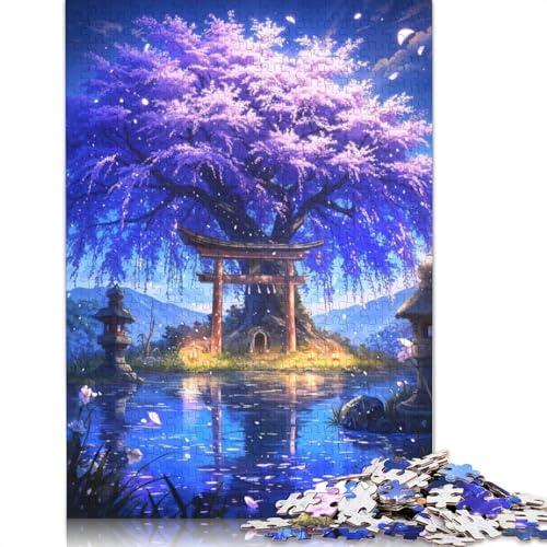 1000 Teile Mystisches Sakura-Portal-Puzzle, Puzzle für Erwachsene, Schwierigkeitsgrad, Lernspiel, Spielzeug, 1000 Teile (75 x 50 cm) von GQmoney