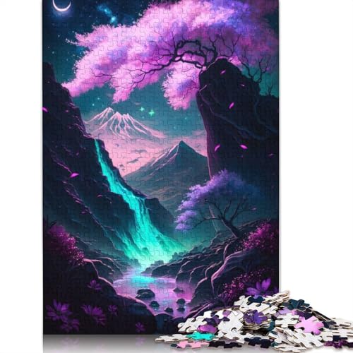 1000 Teile Nachtlandschaft 2 Puzzle Schwierigkeitsgrad Puzzle Lernspiele Spielzeug 1000 Stück (75x50cm) von GQmoney