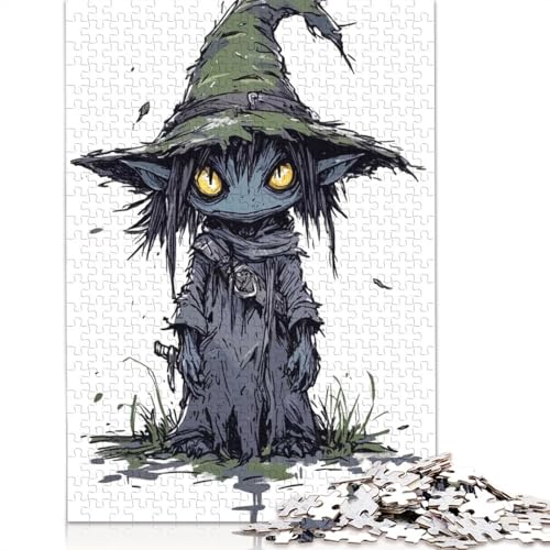 1000 Teile Papierpuzzle mit skurriler Kobold-Zauberer-Charakterillustration, Papierpuzzle für Erwachsene und Jugendliche ab 12 Jahren, (38 x 26 cm) von GQmoney