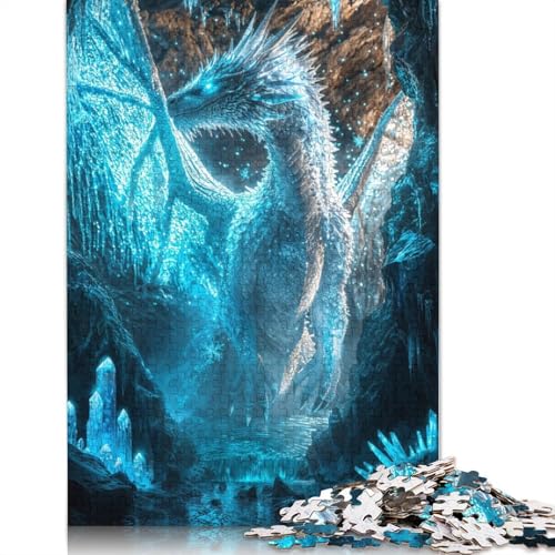 1000 Teile Puzzle „Ewiger Eisdrache“, Schwierigkeitsgrad, Lernspiele, Spielzeug, 1000 Teile (38 x 26 cm) von GQmoney