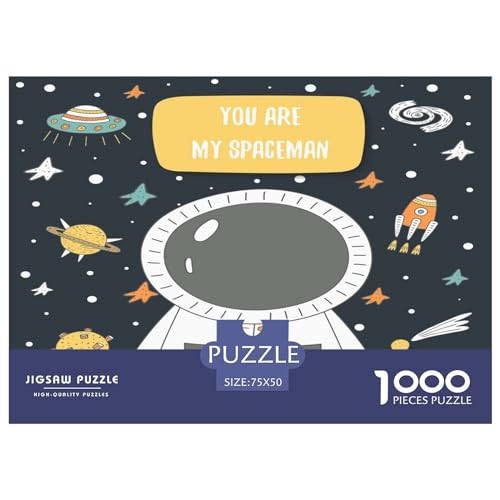 1000 Teile Puzzle Astronaut Puzzles für Erwachsene Holzbrettpuzzles Anspruchsvolles Spiel 1000 Teile (75x50cm) von GQmoney