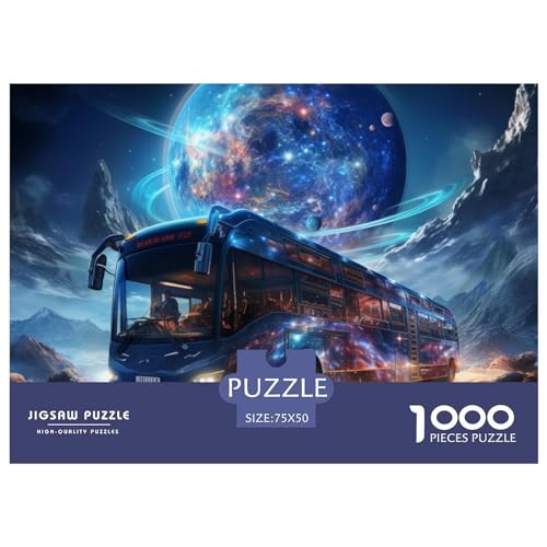 1000 Teile Puzzle Fantasy Bus Auto Puzzles für Erwachsene Holzbrettpuzzles Anspruchsvolles Spiel 1000 Teile (75x50cm) von GQmoney