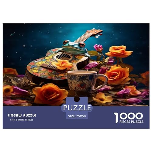 1000 Teile Puzzle Gitarrenpuzzle für Erwachsene Holzbrettpuzzle Anspruchsvolles Spiel 1000 Teile (75 x 50 cm) von GQmoney