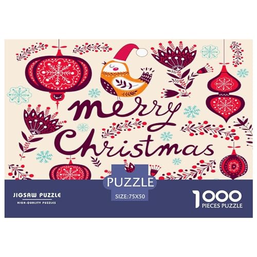 1000 Teile Puzzle für Erwachsene Kinder, Weihnachtspuzzle, kreatives rechteckiges Holzpuzzle, Geschenk für Freunde, Familie, 1000 Teile (75 x 50 cm) von GQmoney