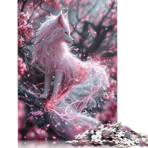 1000 Teile Puzzle für Erwachsene Sakura Kitsune Quadratisches Puzzle für Erwachsene, Holzpuzzle Praktisches Spiel 1000 Teile (75x50cm) von GQmoney