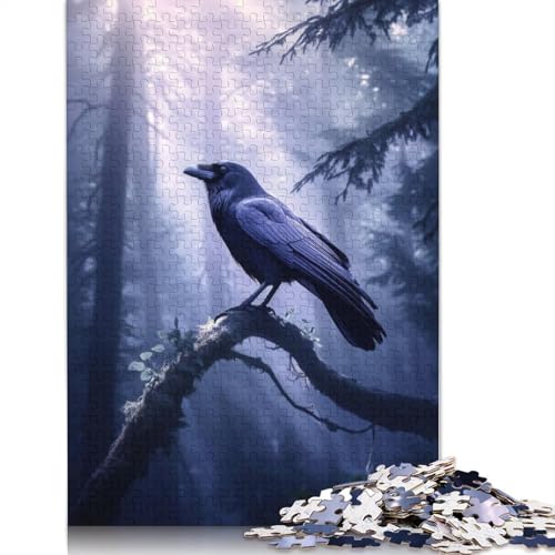 1000 Teile Rabenkrähe im nebligen Wald Puzzle Puzzle für Erwachsene Schwierigkeitsgrad Puzzle Lernspiel Spielzeug 1000 Stück (75x50cm) von GQmoney