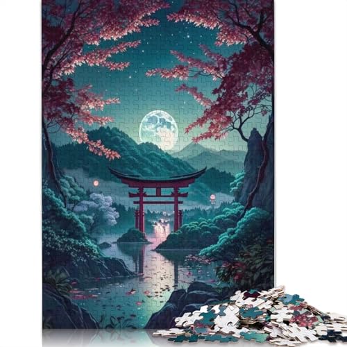 1000 Teile Rote Kirschblüten Leck Puzzle Puzzle Erwachsene Puzzle Schwierigkeitsgrad Puzzle Lernspiel Spielzeug Familiendekoration 1000 Stück (75x50cm) von GQmoney