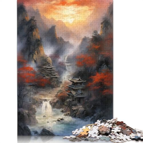 1000 Teile Sonnenuntergang im japanischen Puzzle, Schwierigkeitsgrad Puzzle, Lernspiel, Spielzeug, 1000 Teile (75 x 50 cm) von GQmoney