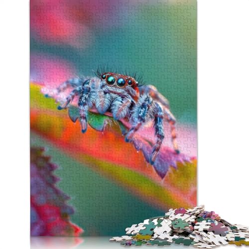1000 Teile Springende Spinnen Neugier-Puzzle Puzzle Schwierigkeitsgrad Puzzle Lernspiel Spielzeug 1000 Stück (75x50cm) von GQmoney