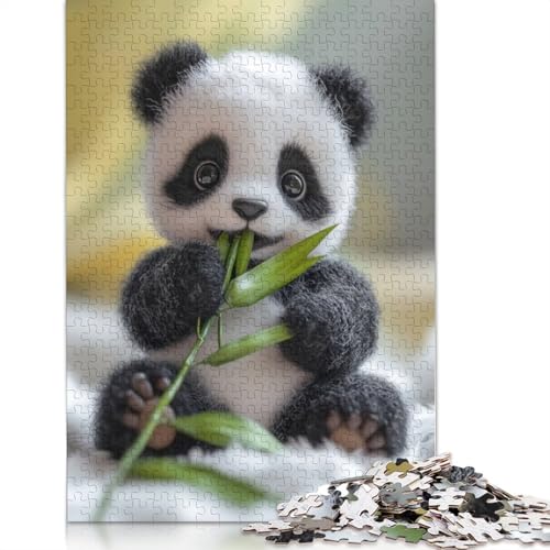 1000 Teile Süßes Baby-Panda, das Bambus isst Puzzle, Puzzle für Erwachsene, Schwierigkeitsgrad, Lernspiel, Spielzeug, 1000 Teile (75 x 50 cm) von GQmoney
