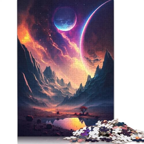 1000 Teile Weltraum-Fantasielandschafts-Puzzle, Schwierigkeitsgrad-Puzzle, Lernspiel, Spielzeug, Familiendekoration, 1000 Teile (75 x 50 cm) von GQmoney