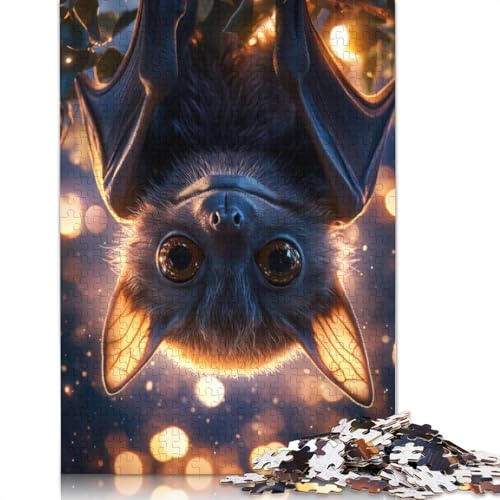 1000 Teile süße Fledermaus, die kopfüber hängt, Puzzle für Erwachsene, Schwierigkeitsgrad Puzzle, Lernspiele, Spielzeug, Familiendekoration, 1000 Stück (75 x 50 cm) von GQmoney