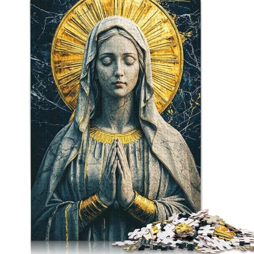 1000-teilige Papierpuzzles mit der Statue der Jungfrau Maria, Papierpuzzles für Erwachsene und Jugendliche ab 12 Jahren, 1000 Stück (38 x 26 cm) von GQmoney