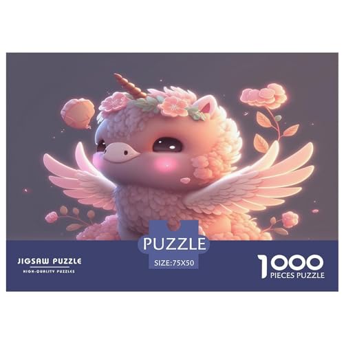 1000-teilige Puzzles für Erwachsene, süßes Einhorn-Puzzle für Erwachsene und Kinder, Puzzles mit 1000 Teilen, Spielspielzeug für Erwachsene, Familienpuzzles, Geschenk, 1000 Stück (75 x 50 cm) von GQmoney