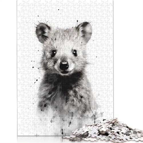 1000-teilige Quokka-Tintenkunst-Papierpuzzles, Papierpuzzles für Erwachsene und Jugendliche ab 12 Jahren, 1000 Stück (38 x 26 cm) von GQmoney