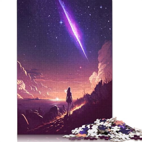 1000-teiliges Anime-Stargazer-Landschaftspuzzle für Erwachsene, Schwierigkeitsgrad Puzzles, Lernspielzeug, Spiele, Familiendekoration, 1000 Stück (75 x 50 cm) von GQmoney
