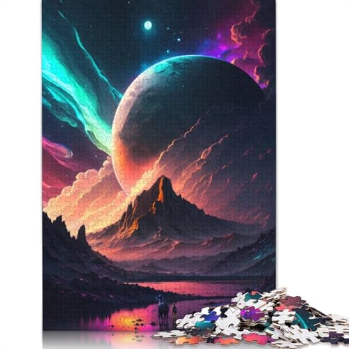 1000-teiliges Aurora Cosmic Dawn-Puzzle für Erwachsene, Puzzle für Erwachsene und Jugendliche, Lernspiel, 1000 Teile (75 x 50 cm) von GQmoney